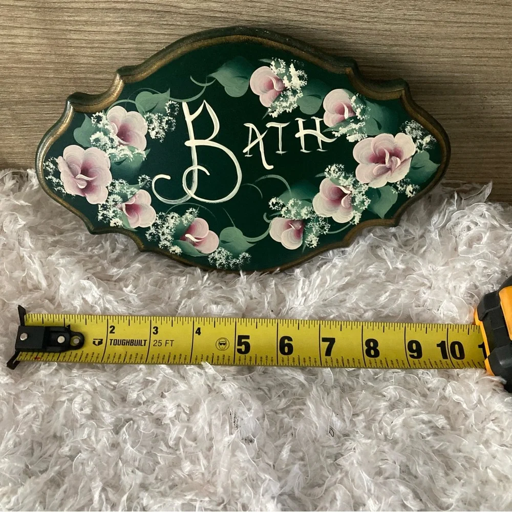Vintage Tole Painted “Bath” Sign